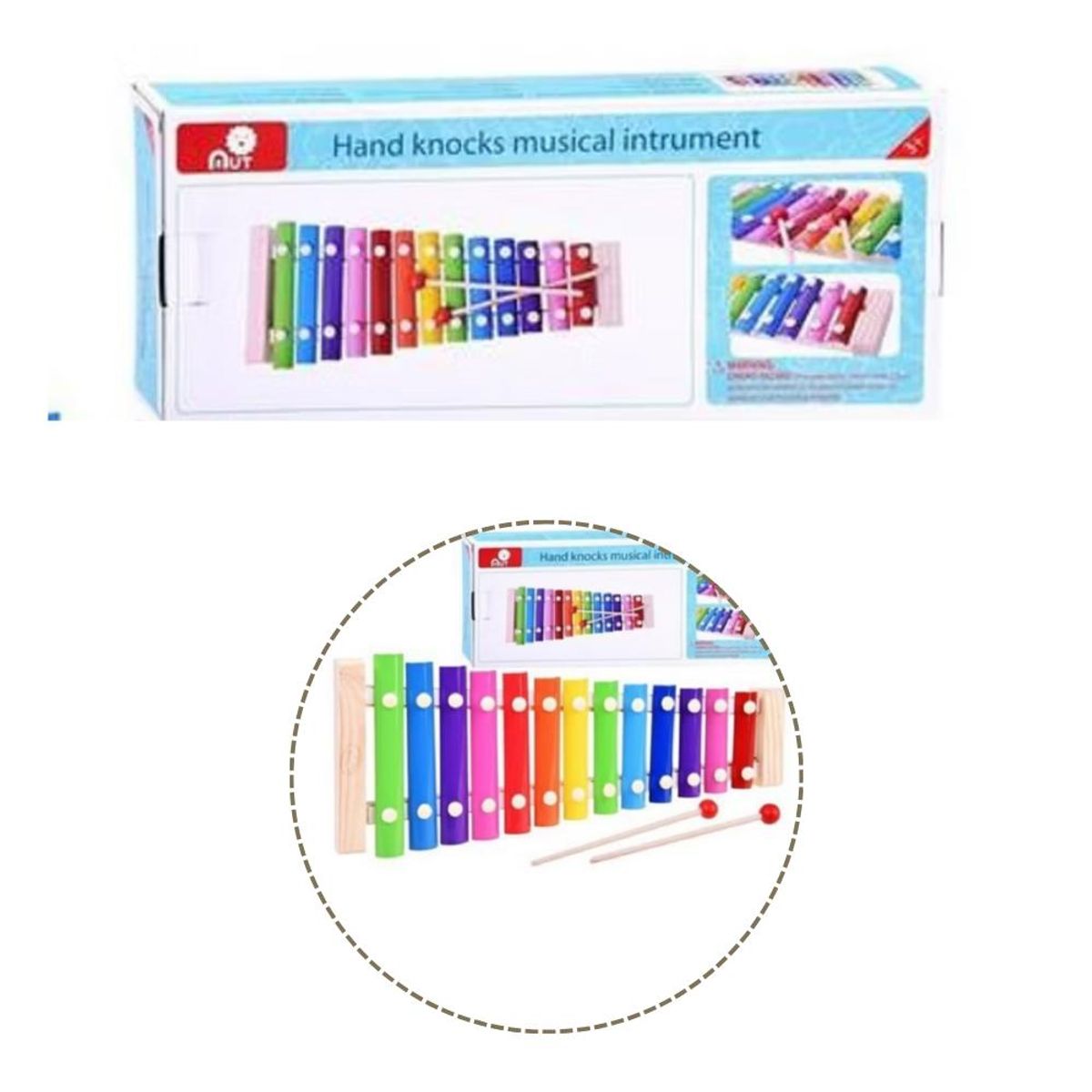 ARTIDIX - Metalófono xilofono 13 notas cromático colores