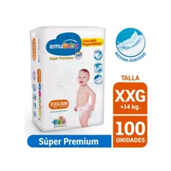 EMUBABY - Pañal Super Premium Xxg, 100 Un