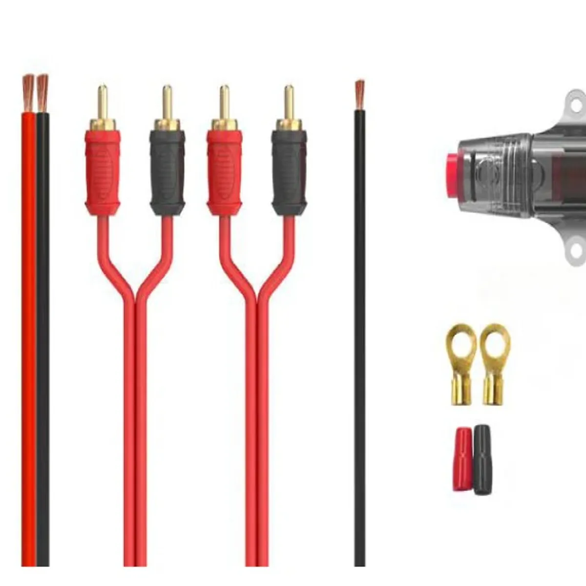NAKAMICHI - Kit De Cables Amplificador Nakamichi calibre 10 de 4 Canales 500 watts