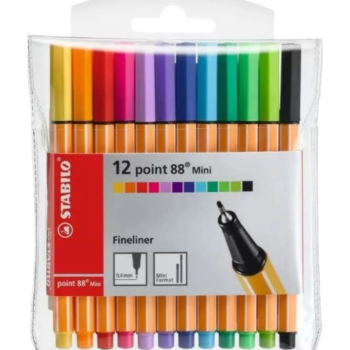 STABILO - Stabilo Point 88 12 Lápices Mini Fineliner Tiralíneas 0.4mm
