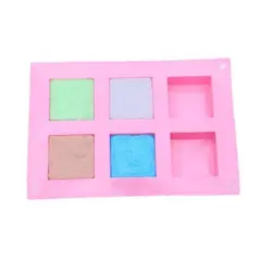 GENERICO - Molde De Silicona 6 Cuadrados Grandes, Jabón, Queque, Chocolate+Regalo