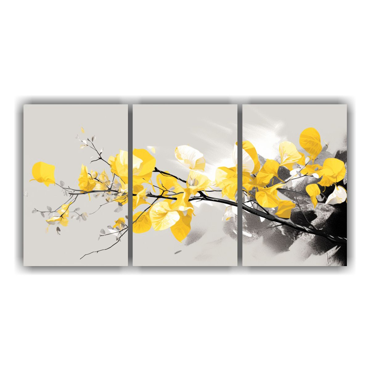 GENERICO - Set 3 Cuadros Dibujo Llamativo De Un árbol Álamo En Colore 240x120cm