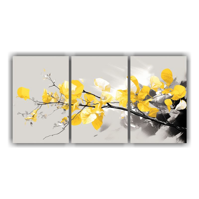 GENERICO - Set 3 Cuadros Dibujo Llamativo De Un árbol Álamo En Colore 240x120cm