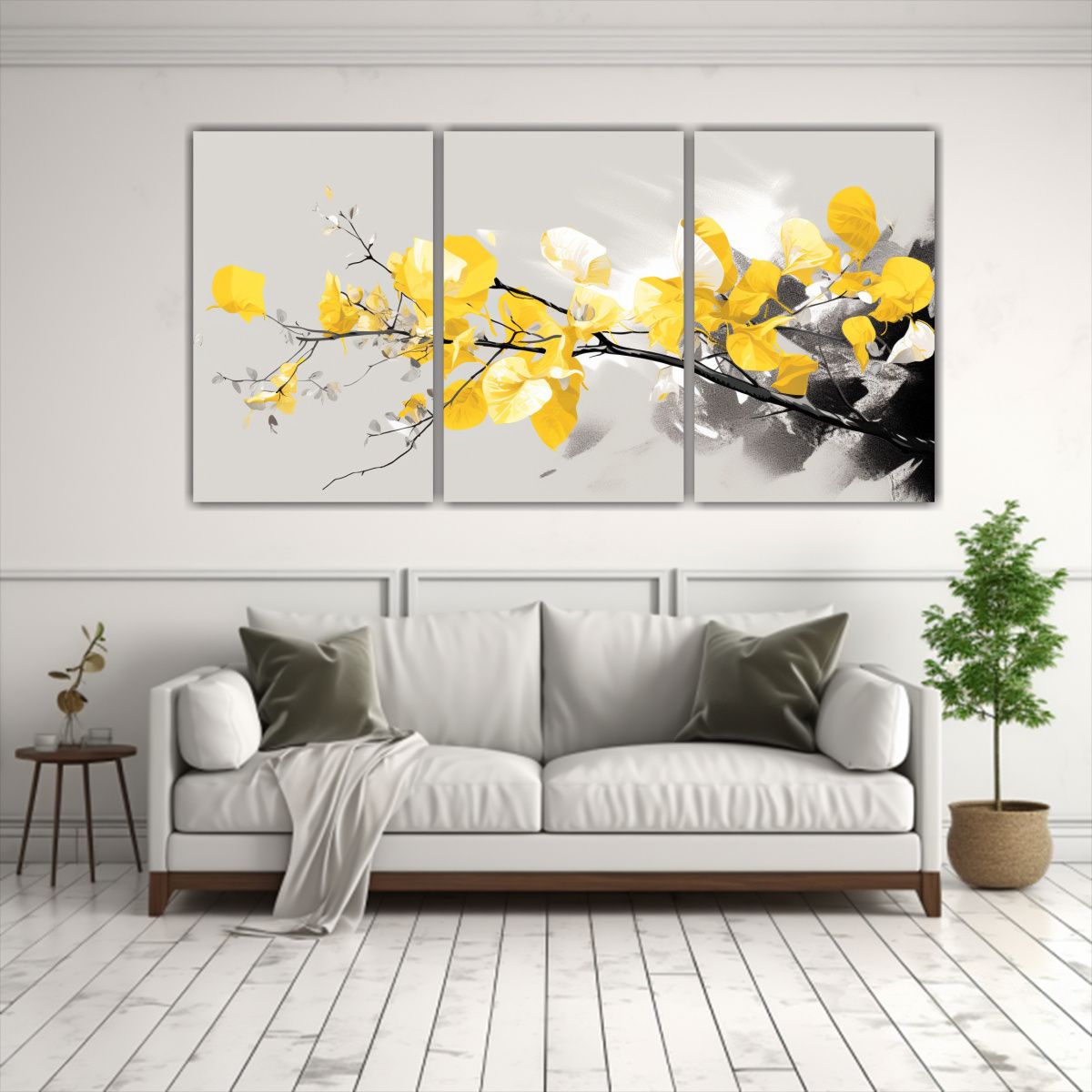 GENERICO - Set 3 Cuadros Dibujo Llamativo De Un árbol Álamo En Colore 240x120cm