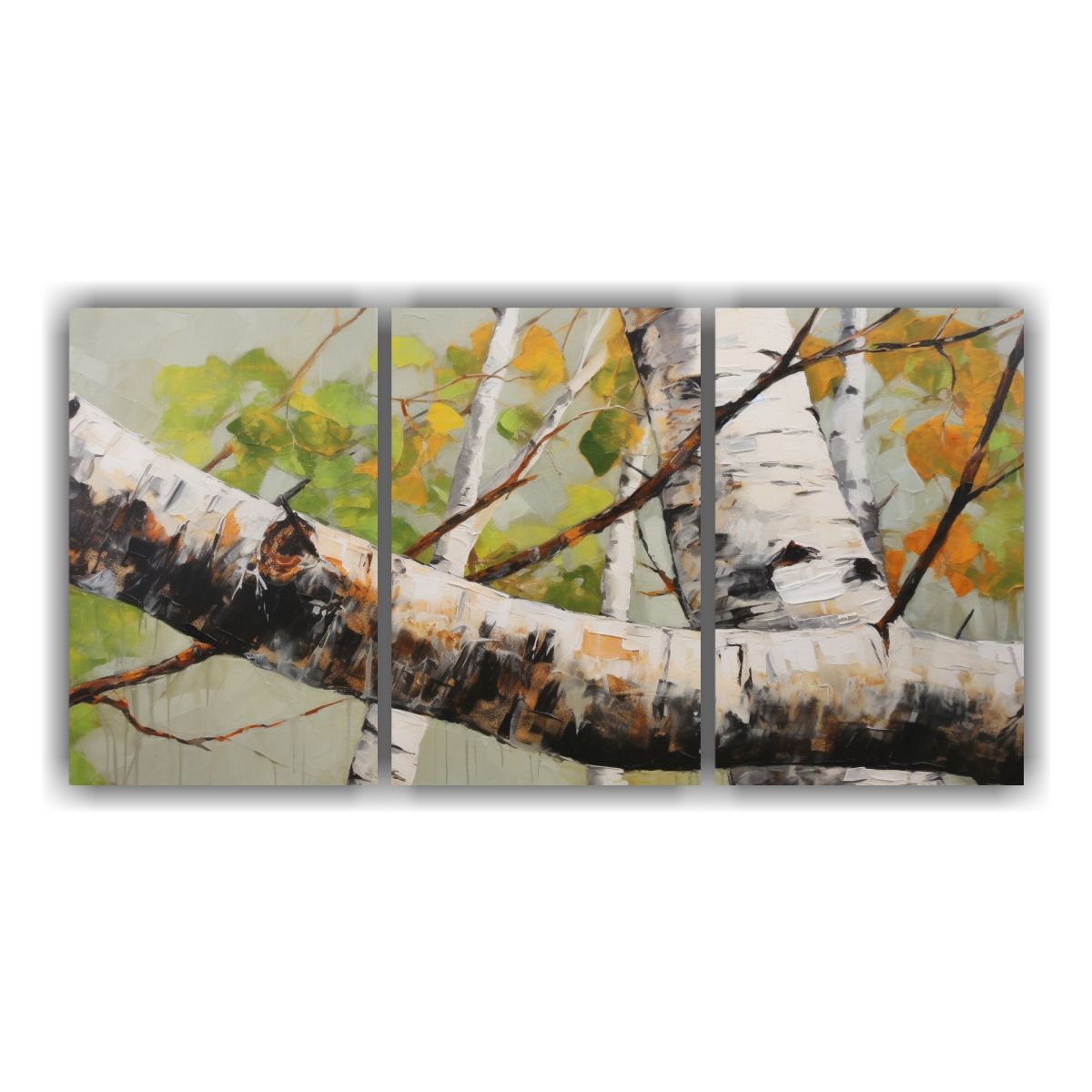 GENERICO - Pintura De árboles De Abedul Moderna Arte De Pared Abstract 240x120cm
