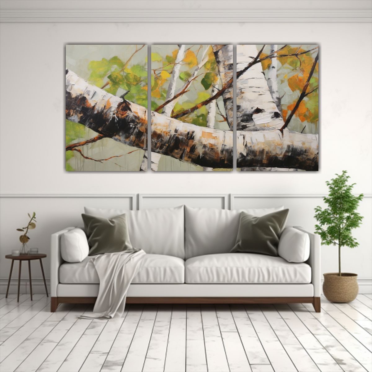 GENERICO - Pintura De árboles De Abedul Moderna Arte De Pared Abstract 240x120cm