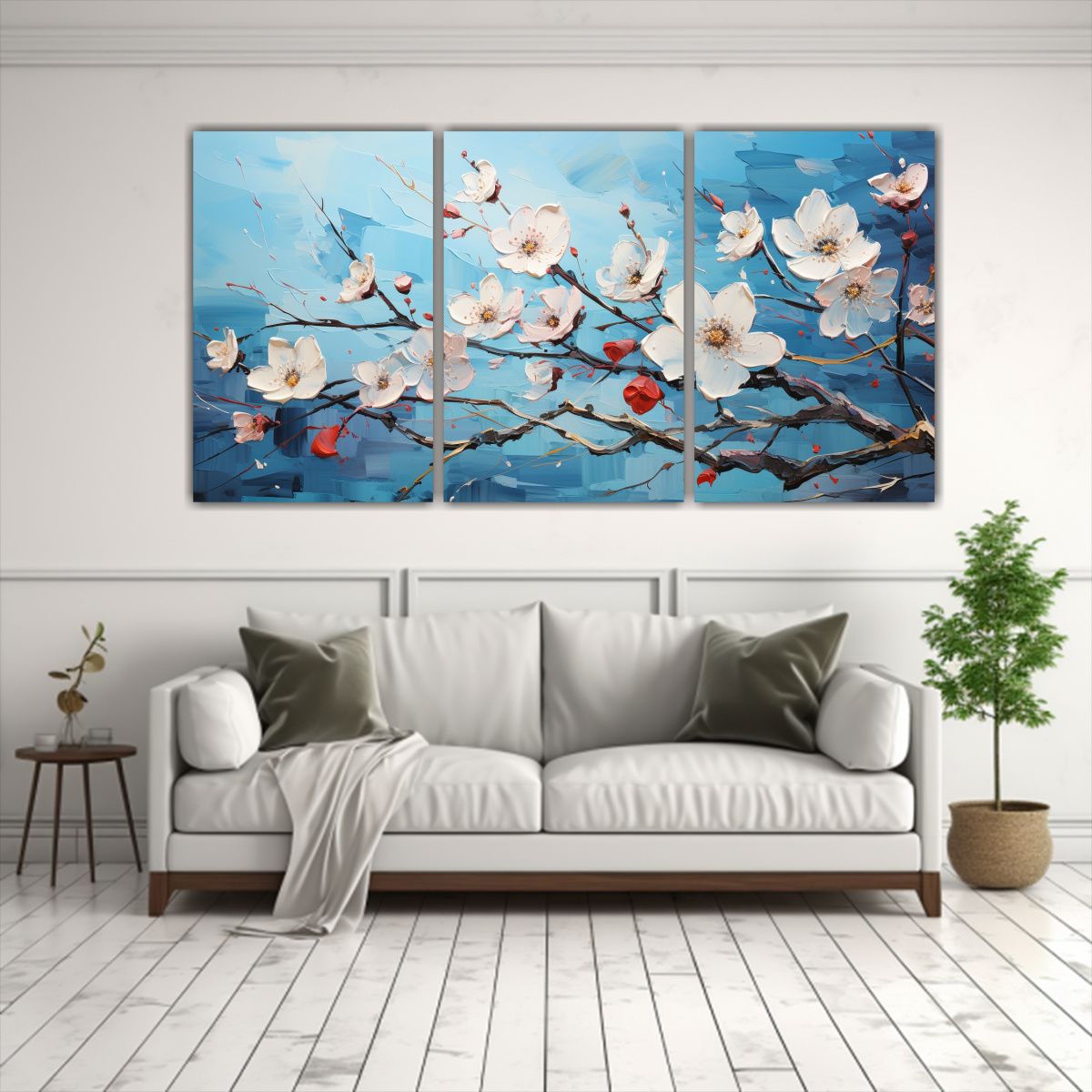 GENERICO - Cuadros Innovadores De Decoración En Tres Lienzos Abstracci 240x120cm