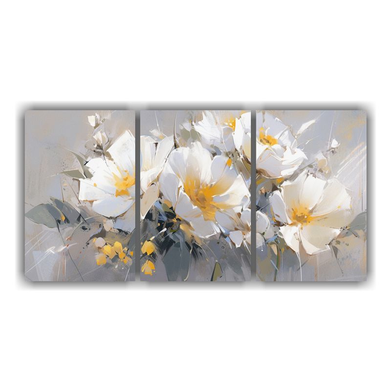 GENERICO - Arte De Pared Creativa Impacto Visual Flores Amarillas Y Pla 240x120cm