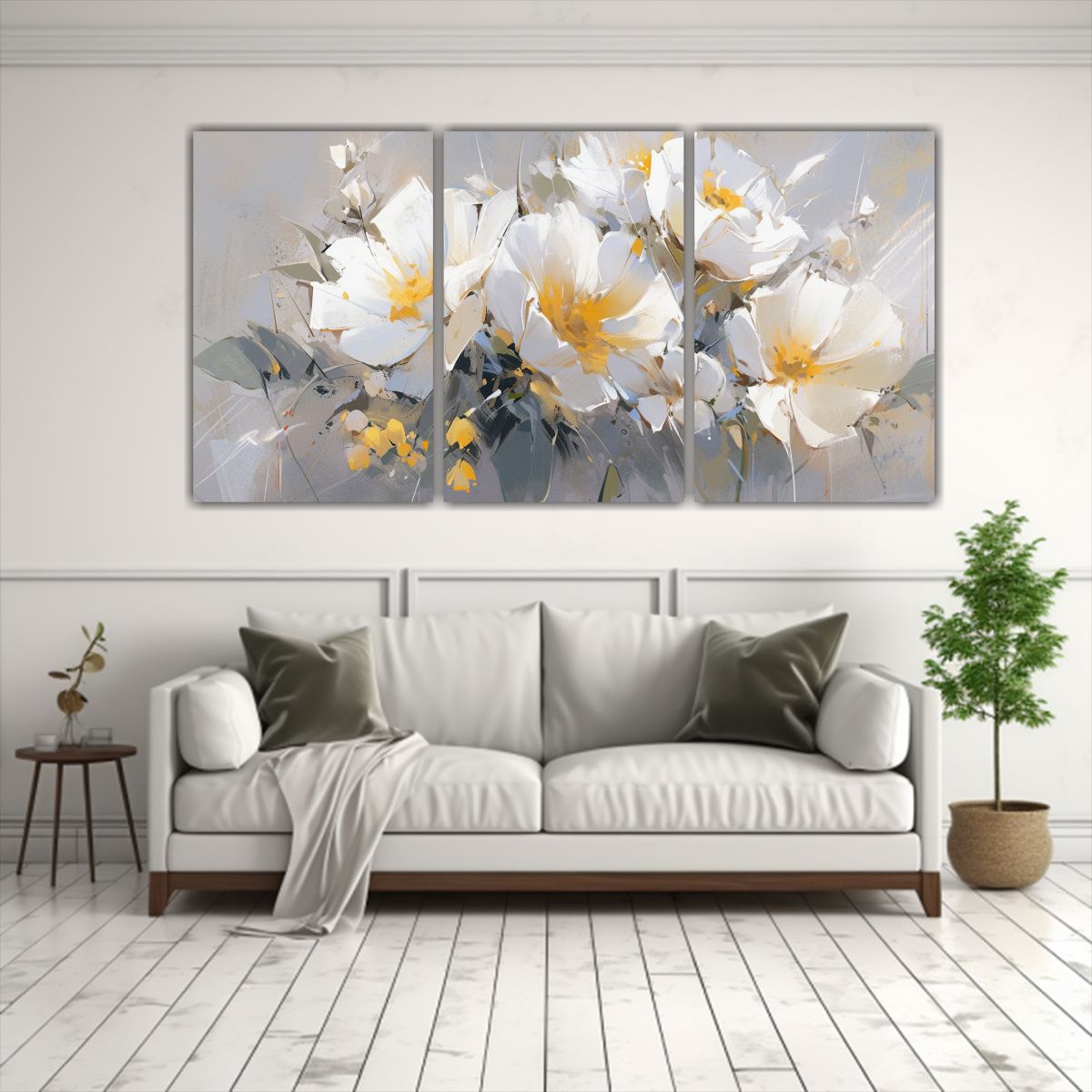 GENERICO - Arte De Pared Creativa Impacto Visual Flores Amarillas Y Pla 240x120cm