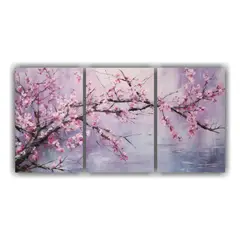 GENERICO - Comedor Con Pintura Abstracta De Cerezo En Flor O Sakura En 240x120cm