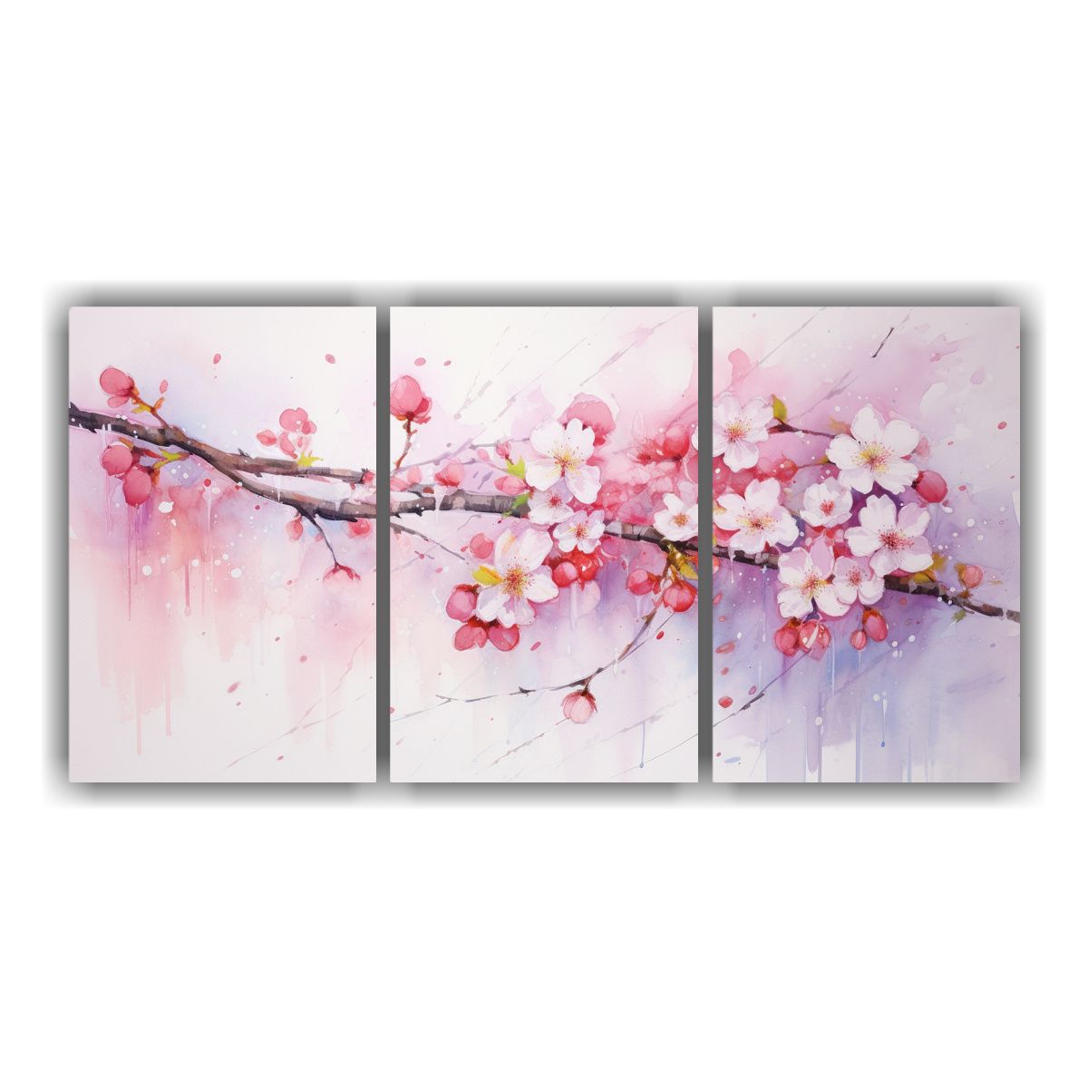 GENERICO - Cuadros Decoración Naturaleza Viva Sakura En Abstracto, Col 240x120cm