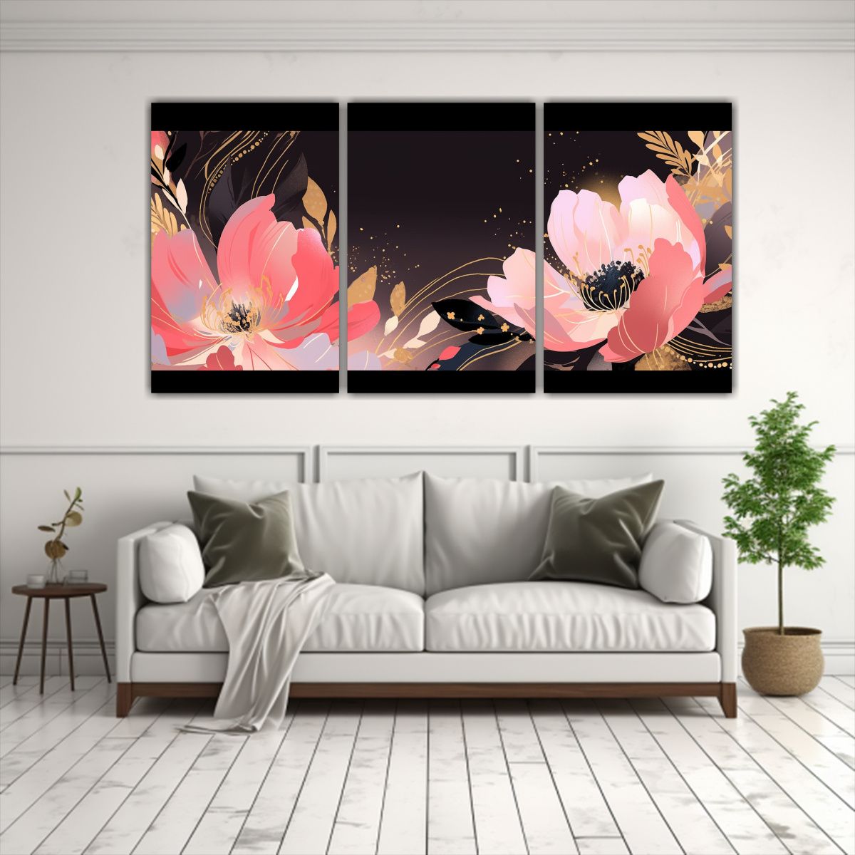 GENERICO - Composiciones Creativas Equilibrio Gold Y Rosa En Ambiente N 240x120cm