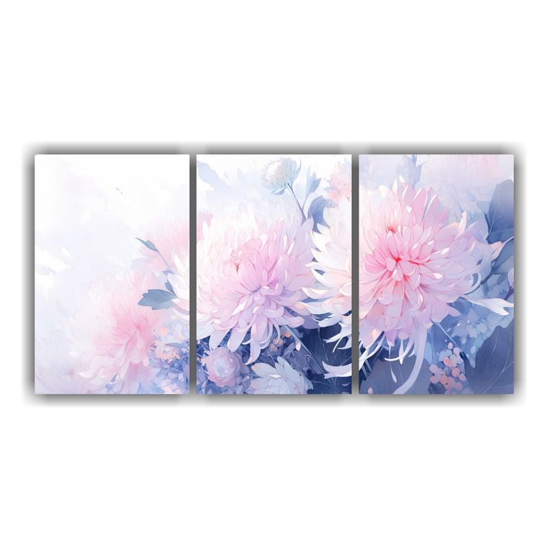 GENERICO - Cuadro Bastidor Decoración Chrysanthemums Acuarela Pastel 240x120cm
