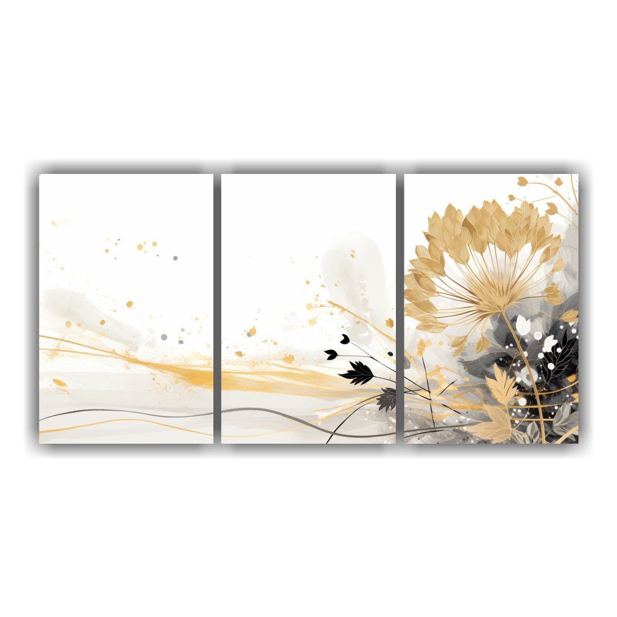 GENERICO - Juego De 3 Telas En Bastidor Fotografía Resistente Cilantro 240x120cm