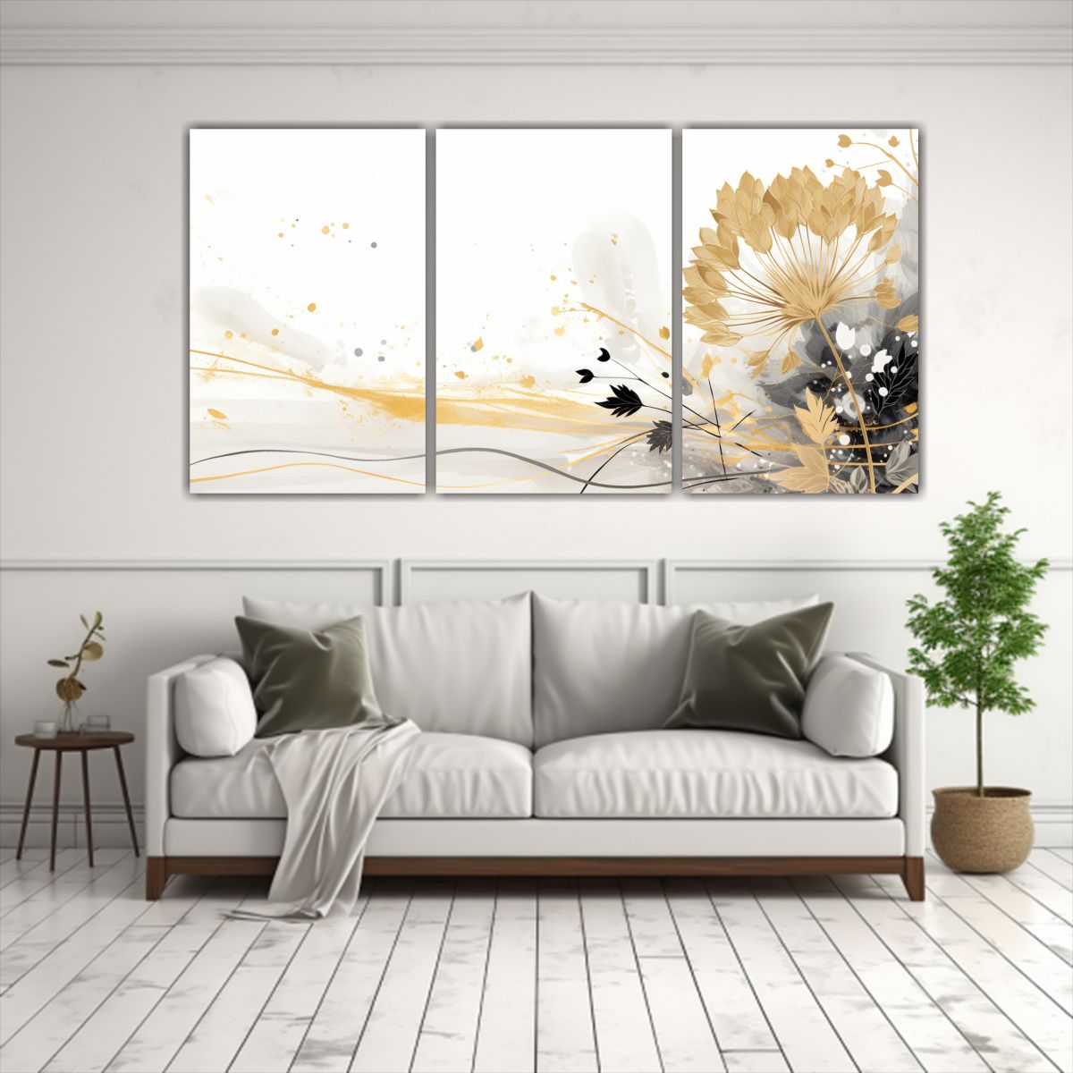 GENERICO - Juego De 3 Telas En Bastidor Fotografía Resistente Cilantro 240x120cm