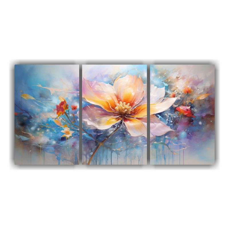 GENERICO - Pintura Abstracta En Acuarela De Flores A No Olvidar Movimie 240x120cm