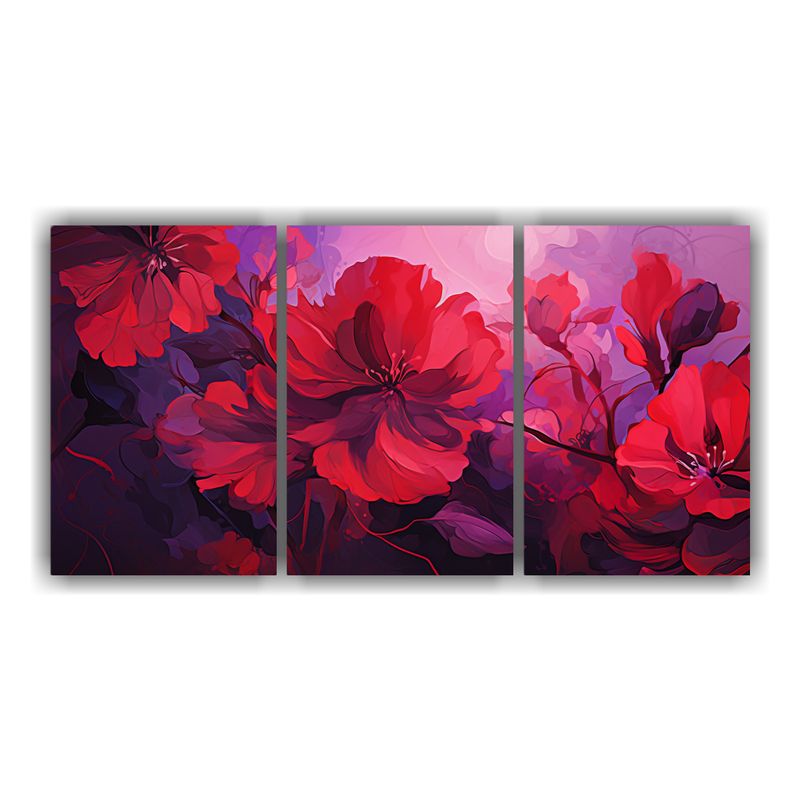 GENERICO - Tres Telas En Bastidor: Tela Canvas Clásico Estilo Neonoir  240x120cm