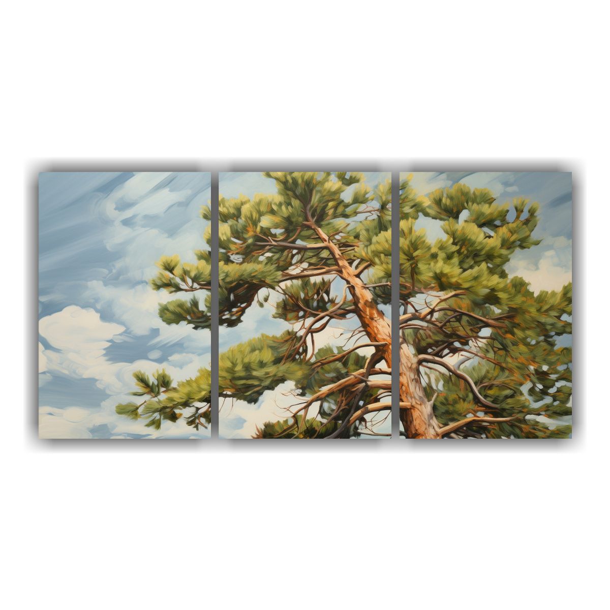 GENERICO - Cuadros Abstractos De Pinus Sylvestris En Estilo Oleo De Det 240x120cm