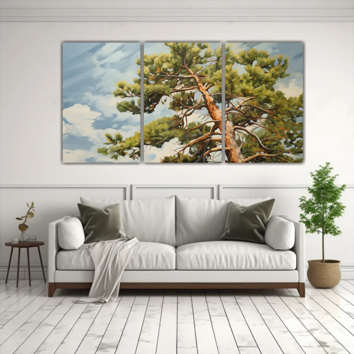 GENERICO - Cuadros Abstractos De Pinus Sylvestris En Estilo Oleo De Det 240x120cm