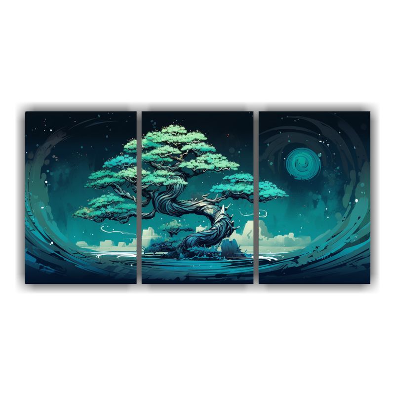 GENERICO - Decoración De Pinturas De Tres Composiciones De Un árbol B 240x120cm