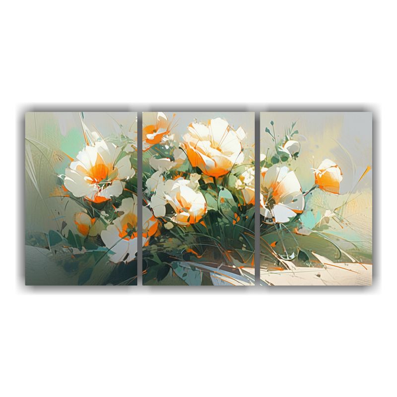 GENERICO - Pintura De Flores En Lienzo Con Colores Adorablemente Verde  240x120cm
