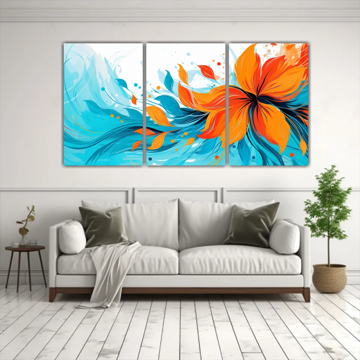 GENERICO - Pinturas De Decoración Neonoir Turquesa Y Naranja Con Prota 240x120cm