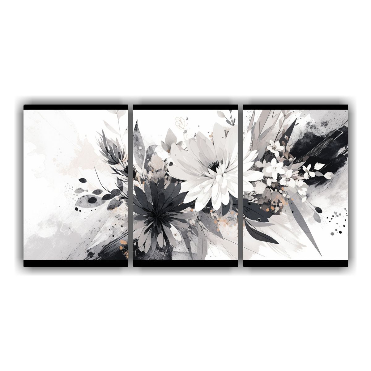 GENERICO - Juego 3 Artes Tonos Calma Blanco Y Negro Ambiente Neonoir Es 240x120cm