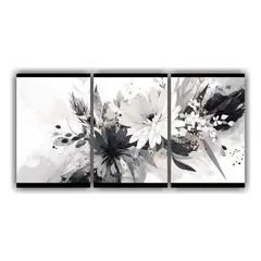 GENERICO - Juego 3 Artes Tonos Calma Blanco Y Negro Ambiente Neonoir Es 240x120cm