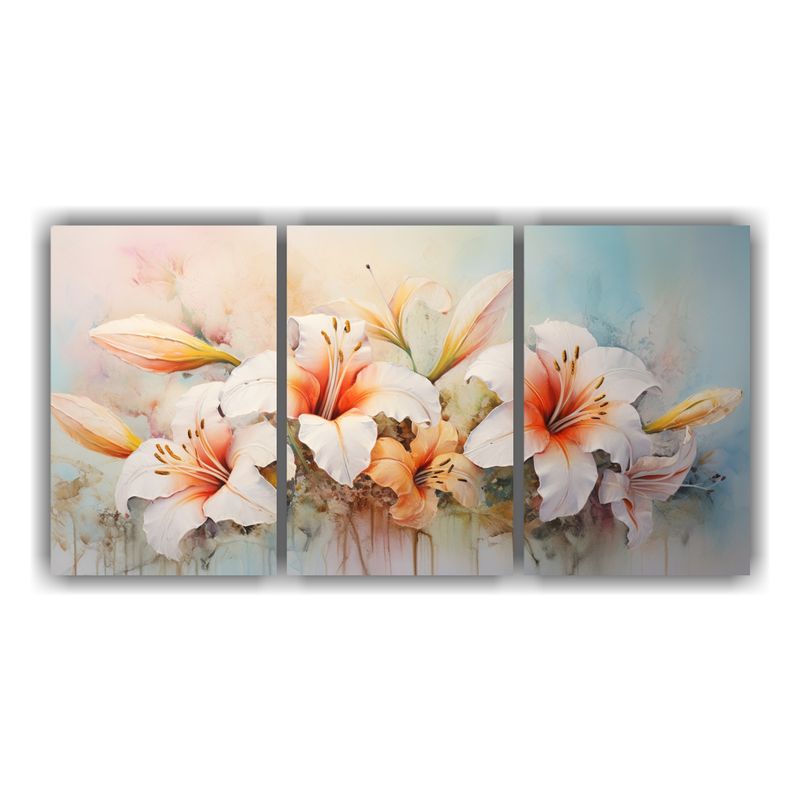 GENERICO - Pintura En Lienzo Estilo Acuarelas Flores Para Dormitorio 240x120cm