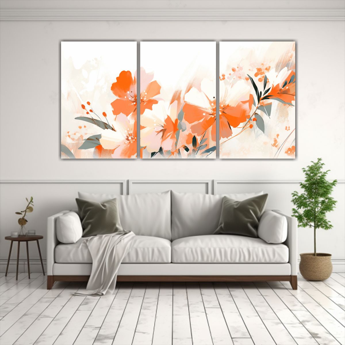 GENERICO - Cuadros Vanguardia Contraste Blanco Y Naranja Neonoir 240x120cm