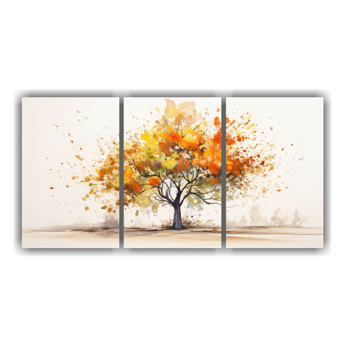 GENERICO - Cuadros Vanguardia Impactante A Holly Tree Amarillo Y Naranj 240x120cm