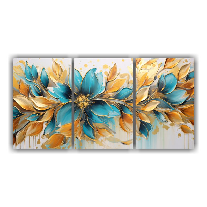 GENERICO - Pinturas Decorativas En Turquesa Y Dorado, Atmósfera Neonoi 240x120cm