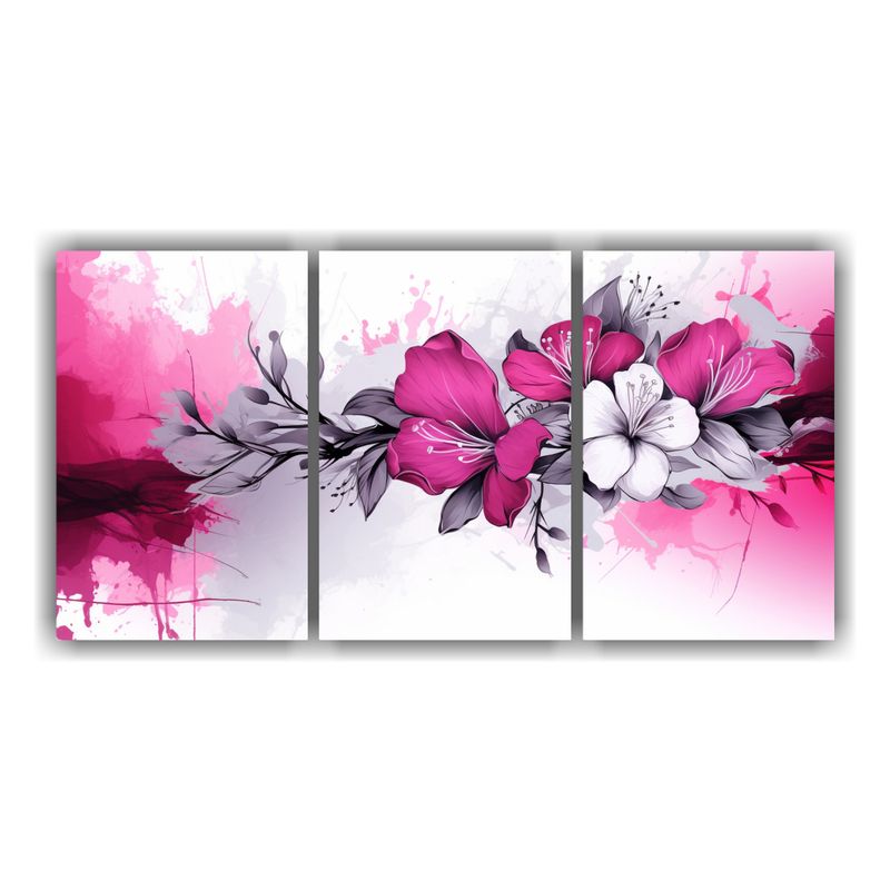 GENERICO - Pintura En Pared White & Pink - Estilo Neonoir - Tres Ar 240x120cm