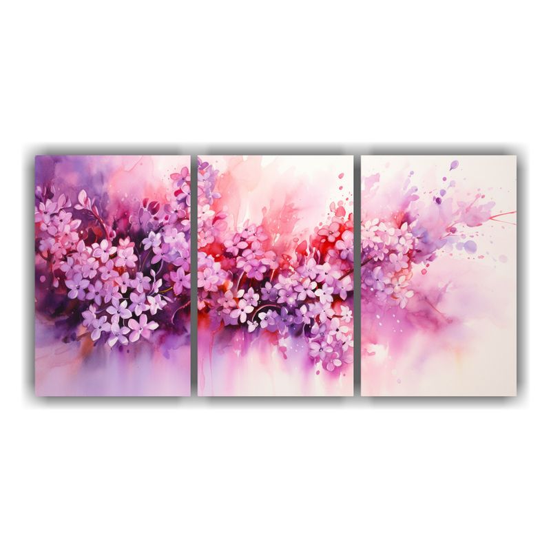 GENERICO - Cuadro Abstracto Amapolas En Tonos Rojos Y Rosados Para Deco 240x120cm