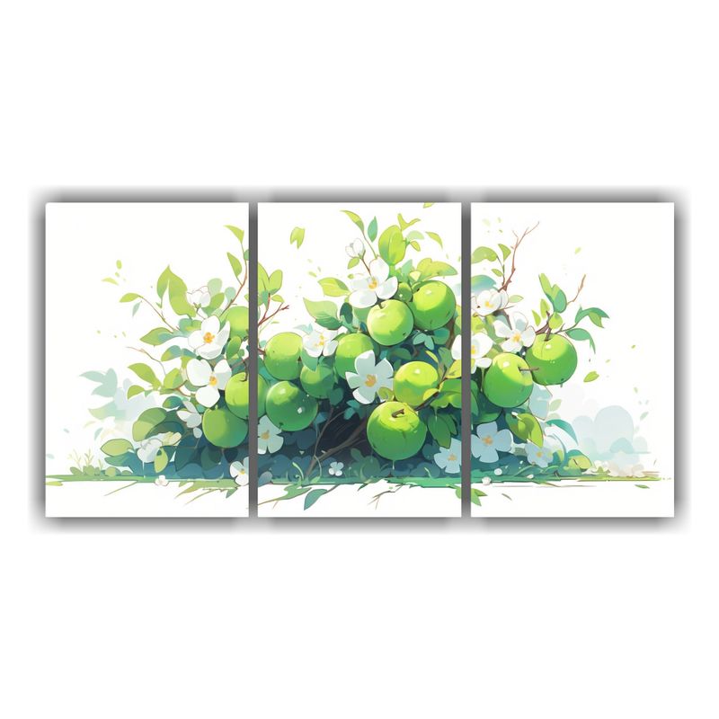 GENERICO - Set 3 Cuadros Decorativos Inspirados En Un Árbol De Manzana 240x120cm