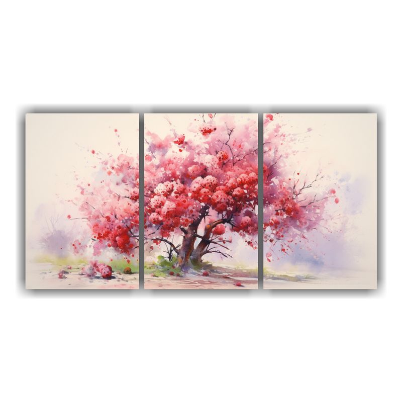 GENERICO - Cuadro Abstracto De Colores Vibrantes: Árbol De Manzana Roj 240x120cm