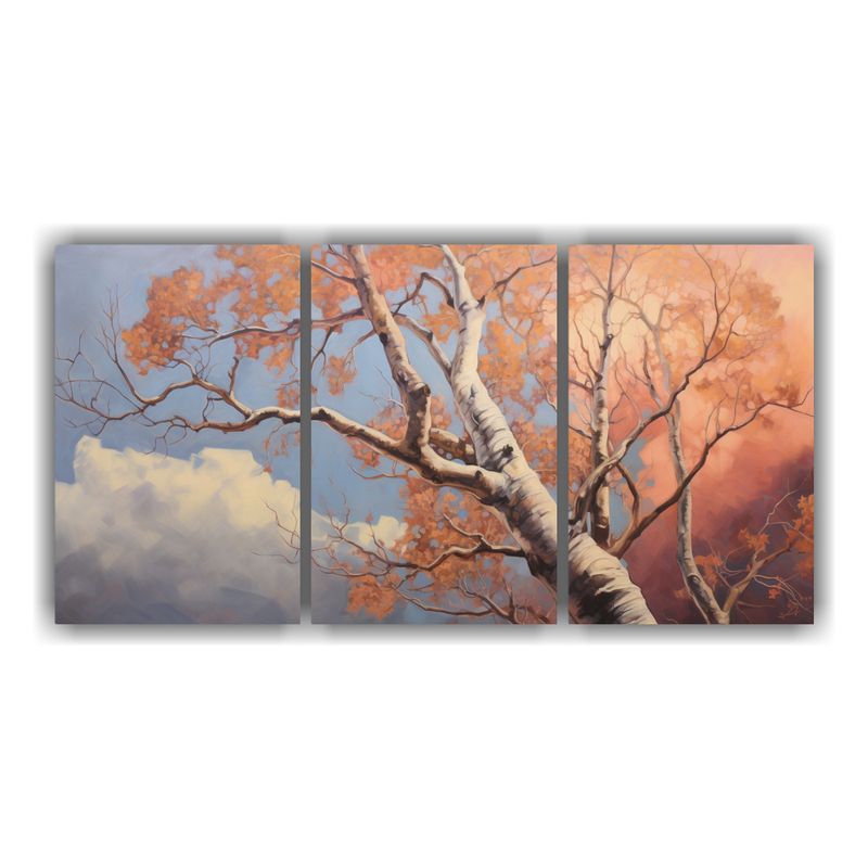 GENERICO - Pintura Abstracta De árbol De Aspen En Estilo De óleo Deta 240x120cm