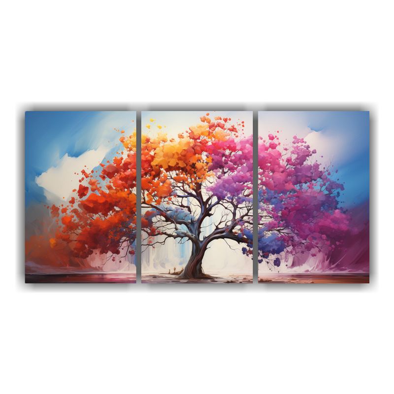 GENERICO - Pinturas Abstractas De árboles De Aspen En Colores Vibrante 240x120cm
