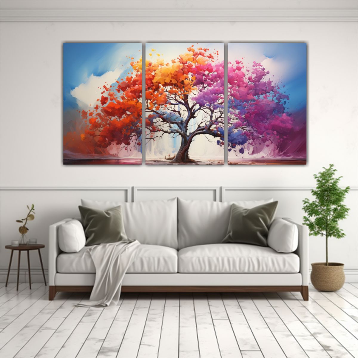 GENERICO - Pinturas Abstractas De árboles De Aspen En Colores Vibrante 240x120cm