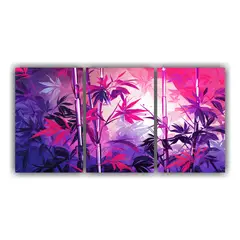 GENERICO - Conjunto De 3 Cuadros De Dibujo Vitalidad Con Plantas De Bam 240x120cm