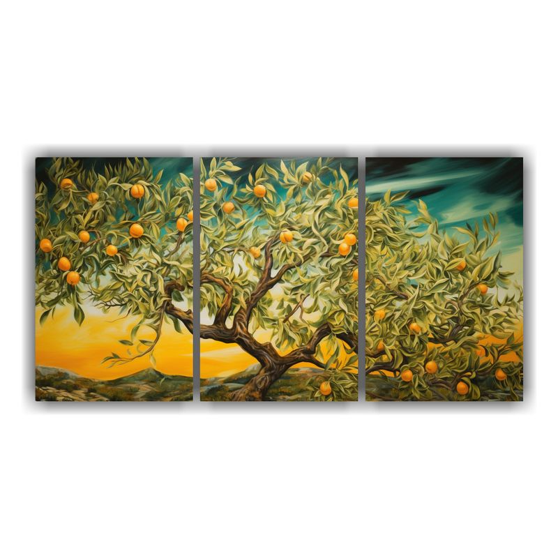 GENERICO - Conjunto 3 Lienzos Tela Tela Canvas Inspiración Árbol De M 240x120cm