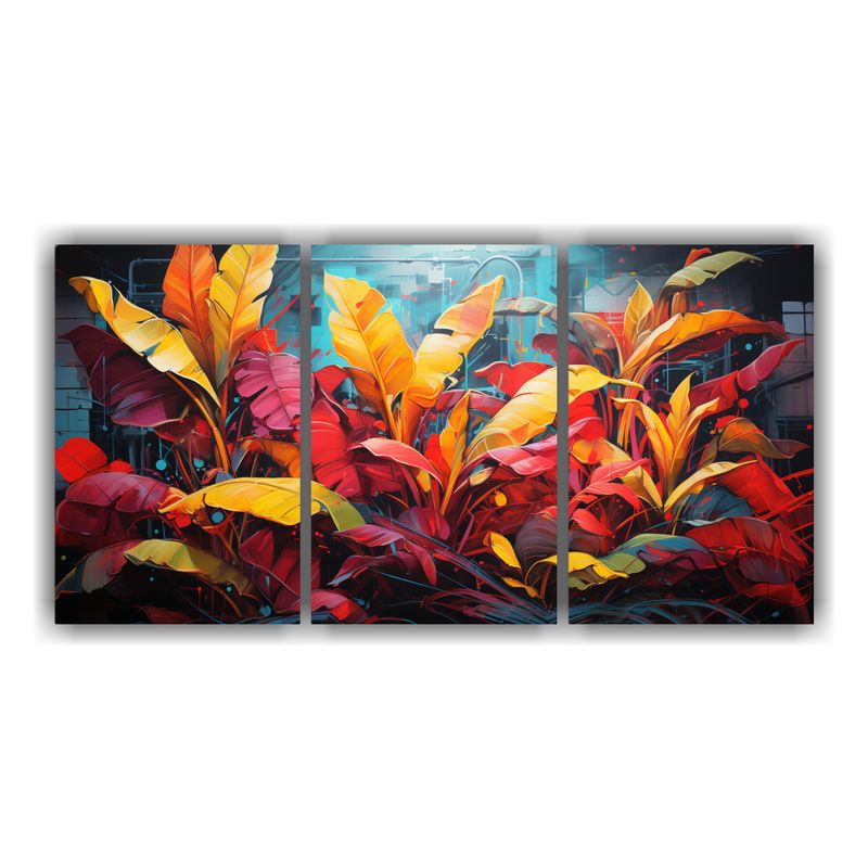 GENERICO - Arte De Pared Decorativo Con Árbol De Plátano Rojo Neonoir 240x120cm
