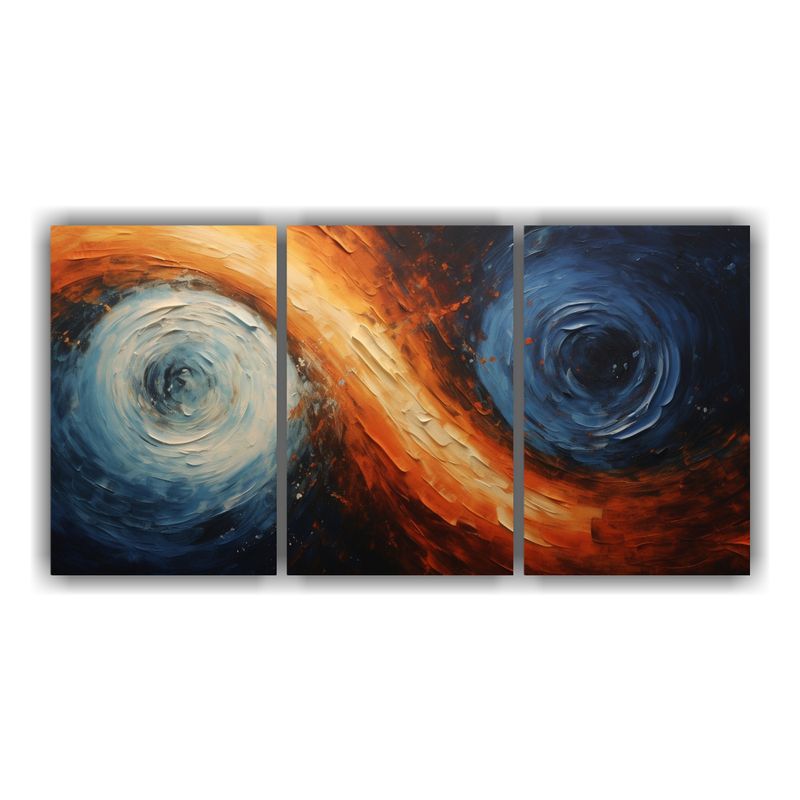 GENERICO - Cuadro Abstracto Brillante Con Dos Remolinos De Pinturas Col 240x120cm