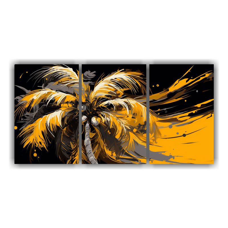 GENERICO - Cuadros Decorativos De Fotografía De Tres Lienzos Con Palme 240x120cm