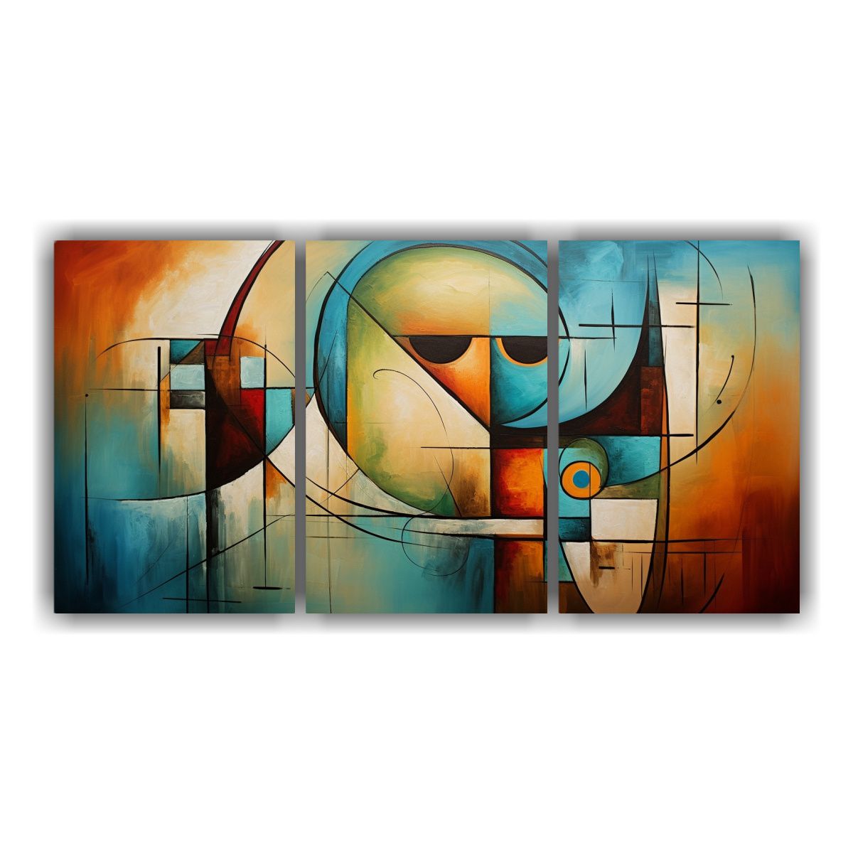 GENERICO - Pinturas Abstractas Para Decoración: Tres Artes Conceptuale 240x120cm