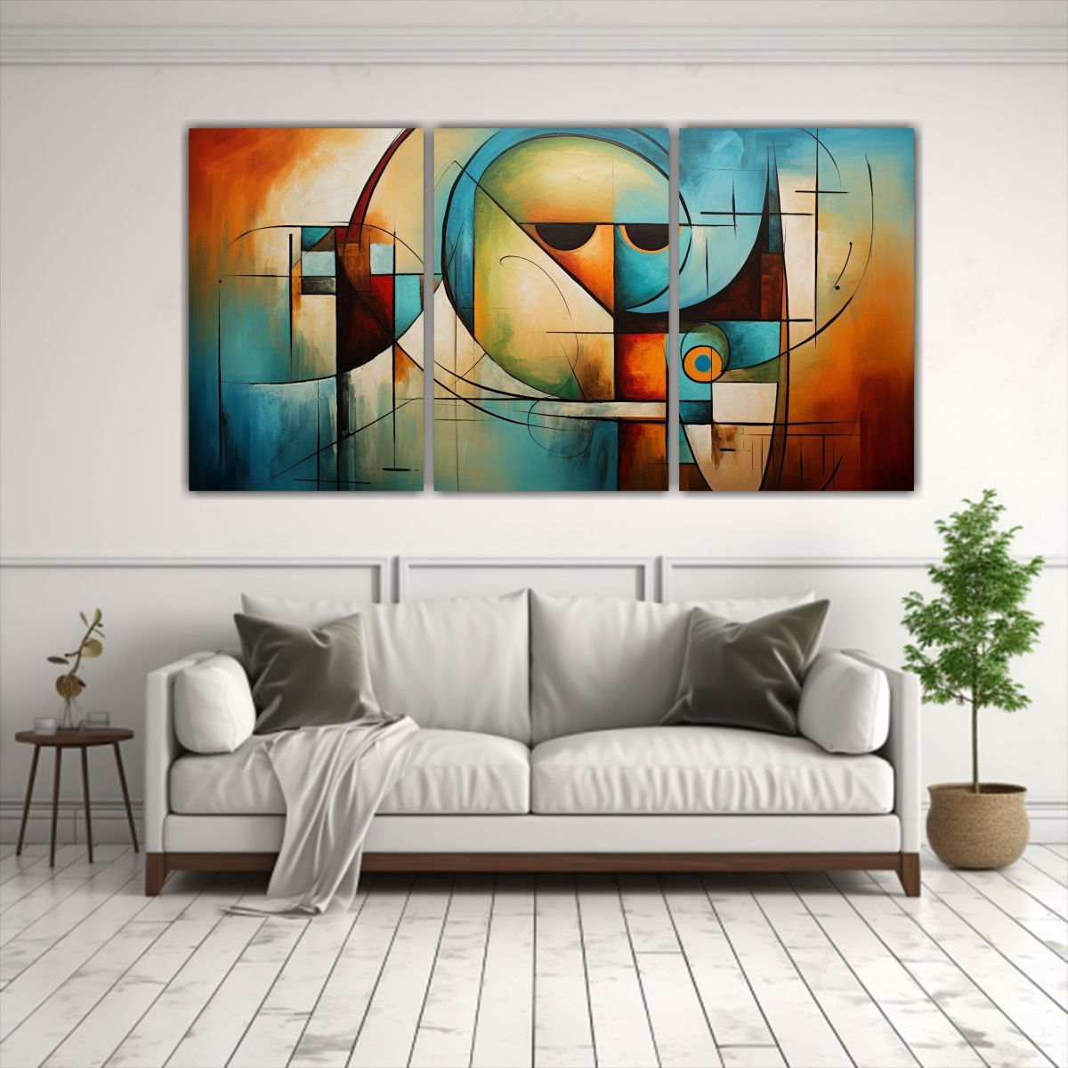 GENERICO - Pinturas Abstractas Para Decoración: Tres Artes Conceptuale 240x120cm