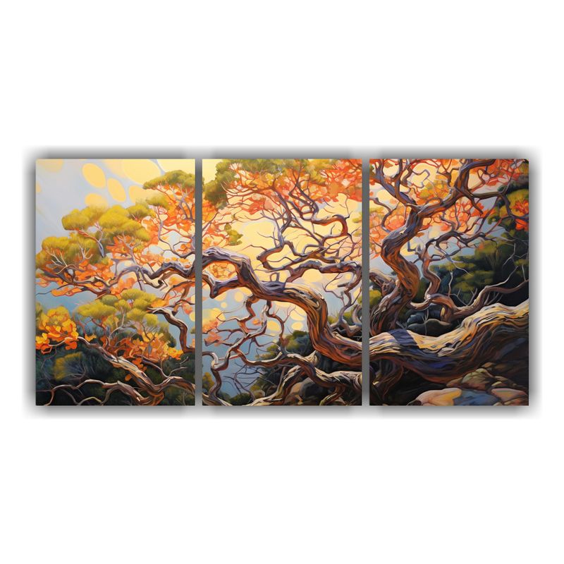 GENERICO - Pintura Abstracta De árbol De Madroño Con Alto Detalle En  240x120cm