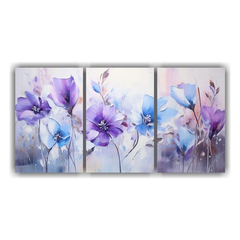 GENERICO - Pintura En Bastidor Vintage Con Flores En Colores Púrpura Y 240x120cm