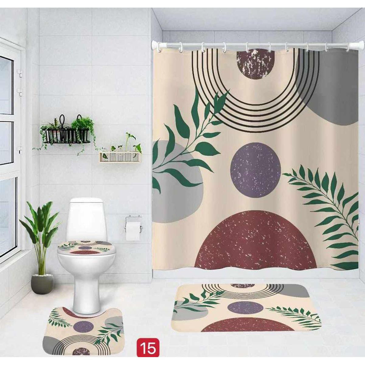 GENERICO - JUEGO DE SET DE BAÑO COMPLETO 4 PIEZAS