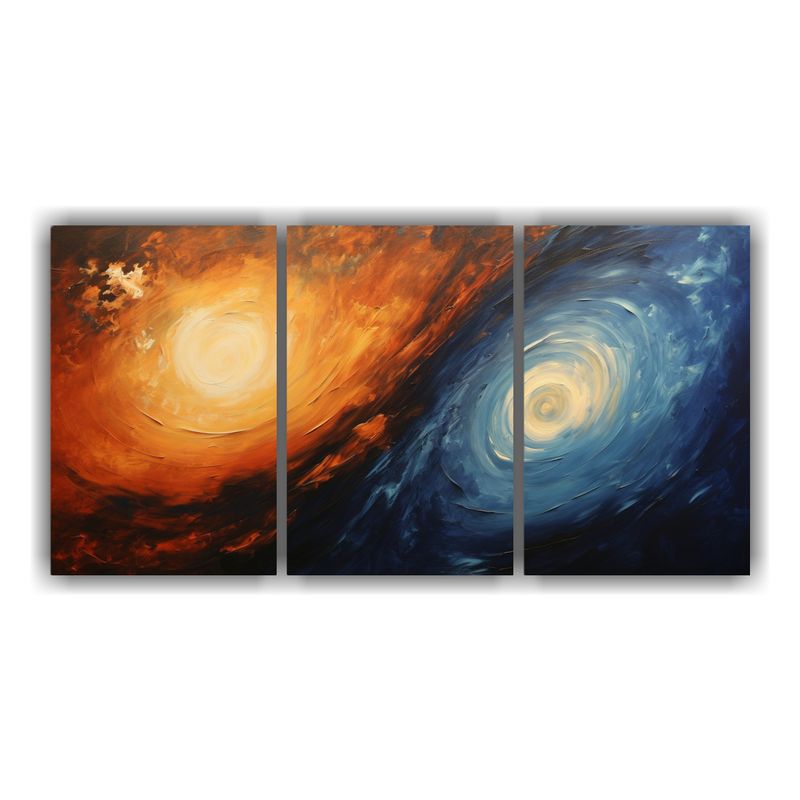 GENERICO - Set 3 Cuadros Movimiento Relieve, Arte En Lienzo Estilo Deco 240x120cm